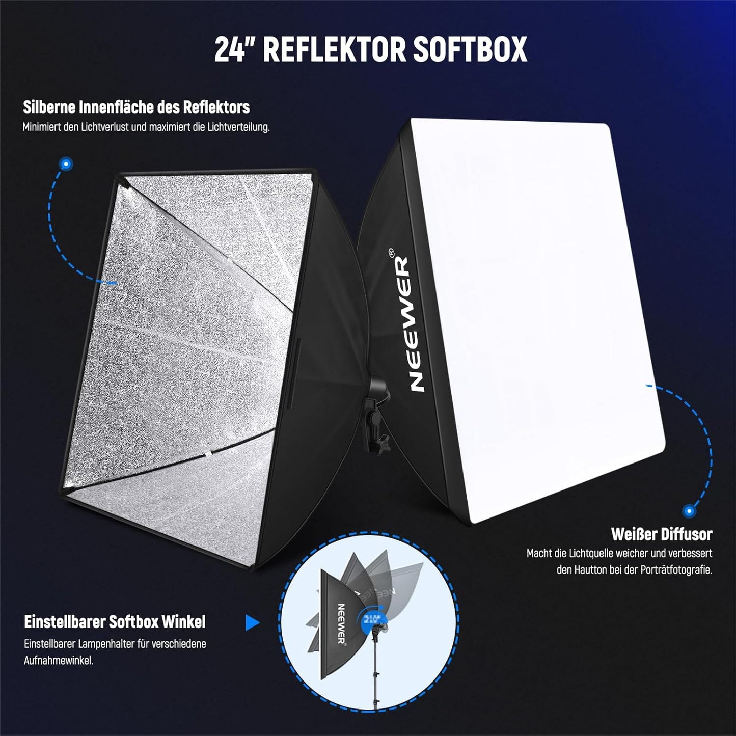 Fotostudio-Lichtset mit Hintergrund, NK100 mit Reinigungstuch
