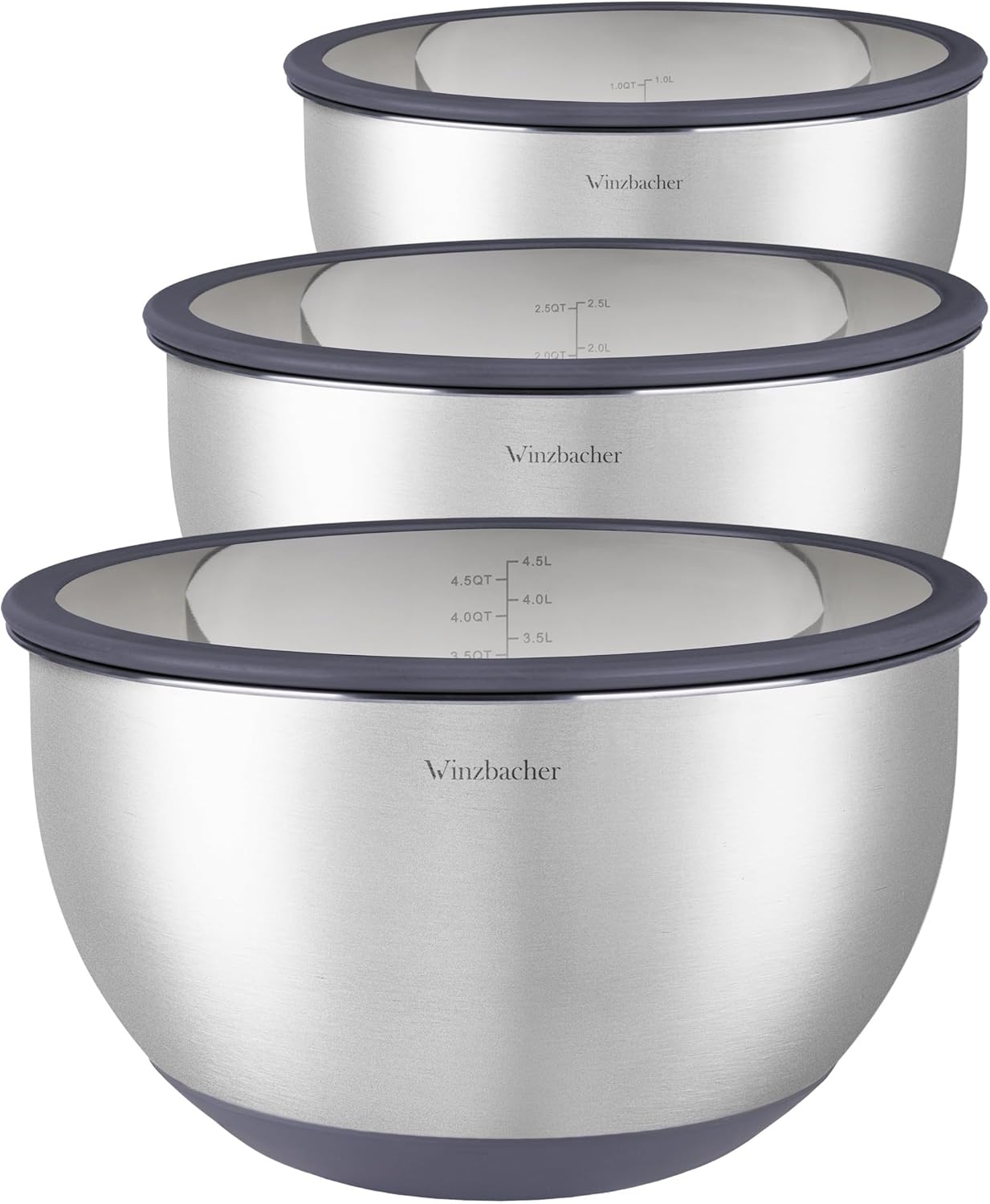 Edelstahl Schüsselset mit Glasdeckel (3-teilig)