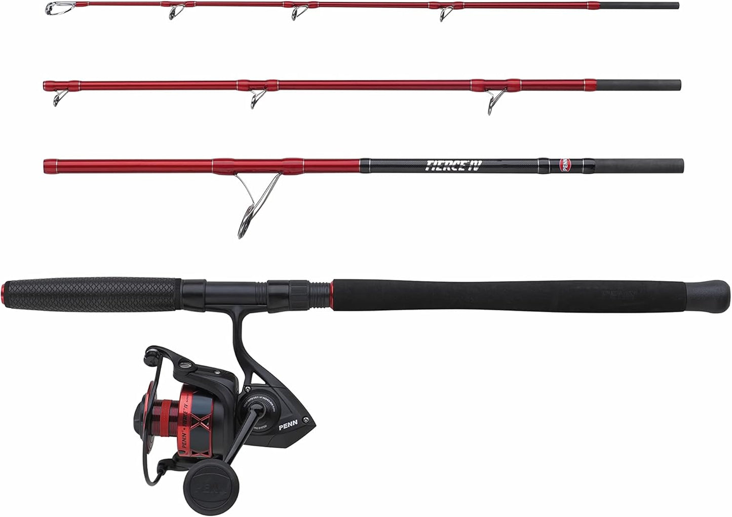 Fierce IV Reiseboot Angel-Kombi für Salzwasserangeln, 210 cm | 30-50lb, Red/black