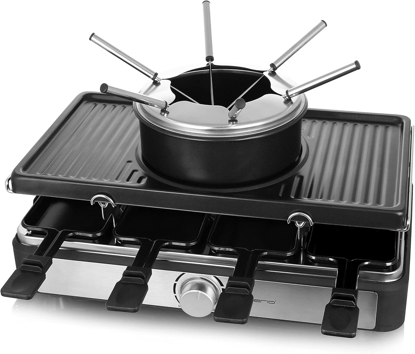 Raclettegrill,8 Pfannen,Grillplatte antihaft, inkl. Fondue