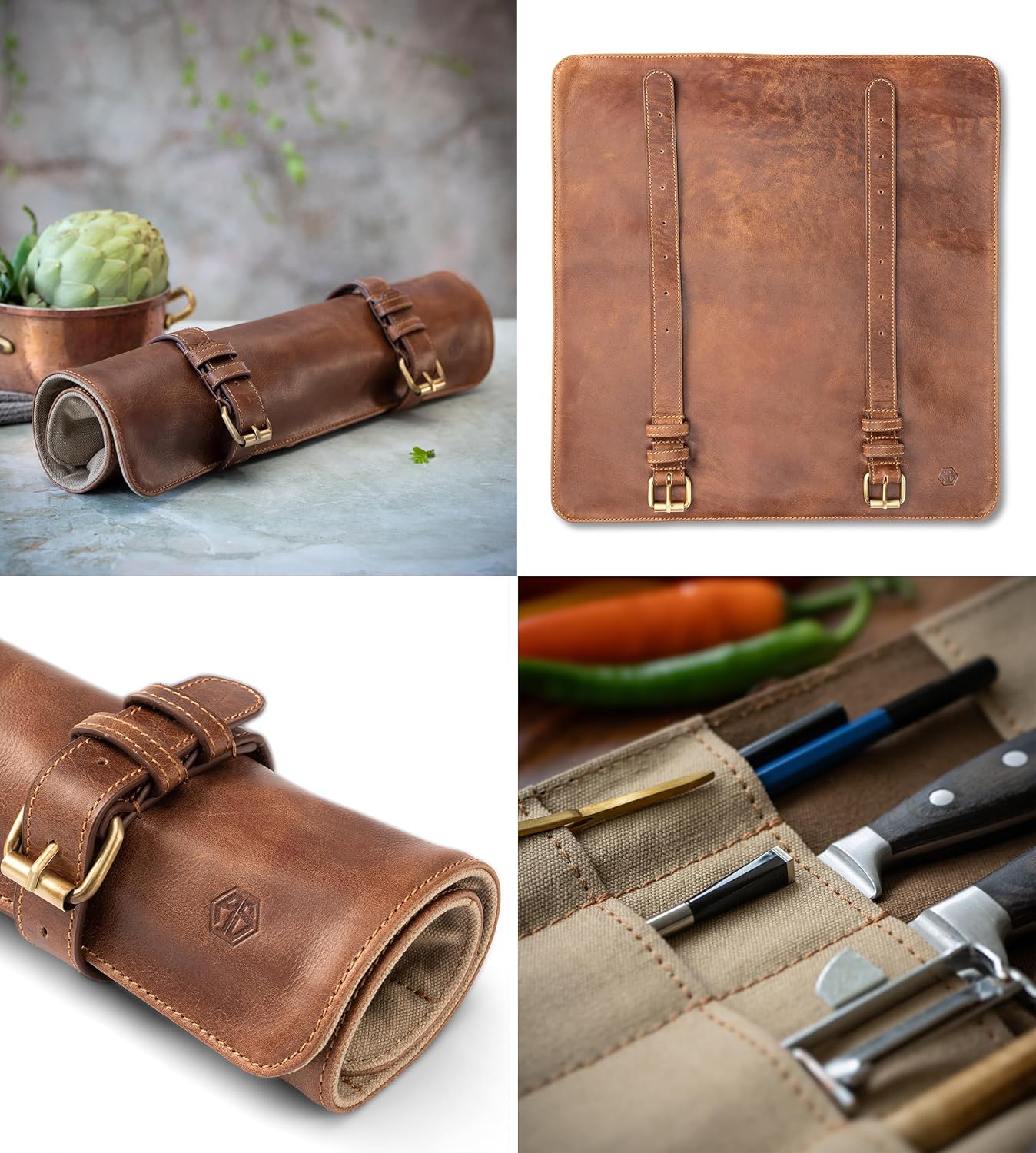 Messertasche für Kochmesser, Braun