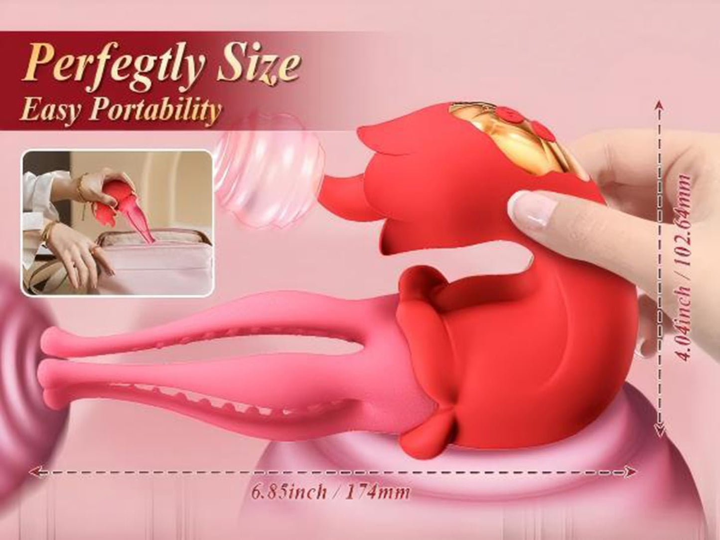 Rosen Zungenvibrator mit 7 Modi