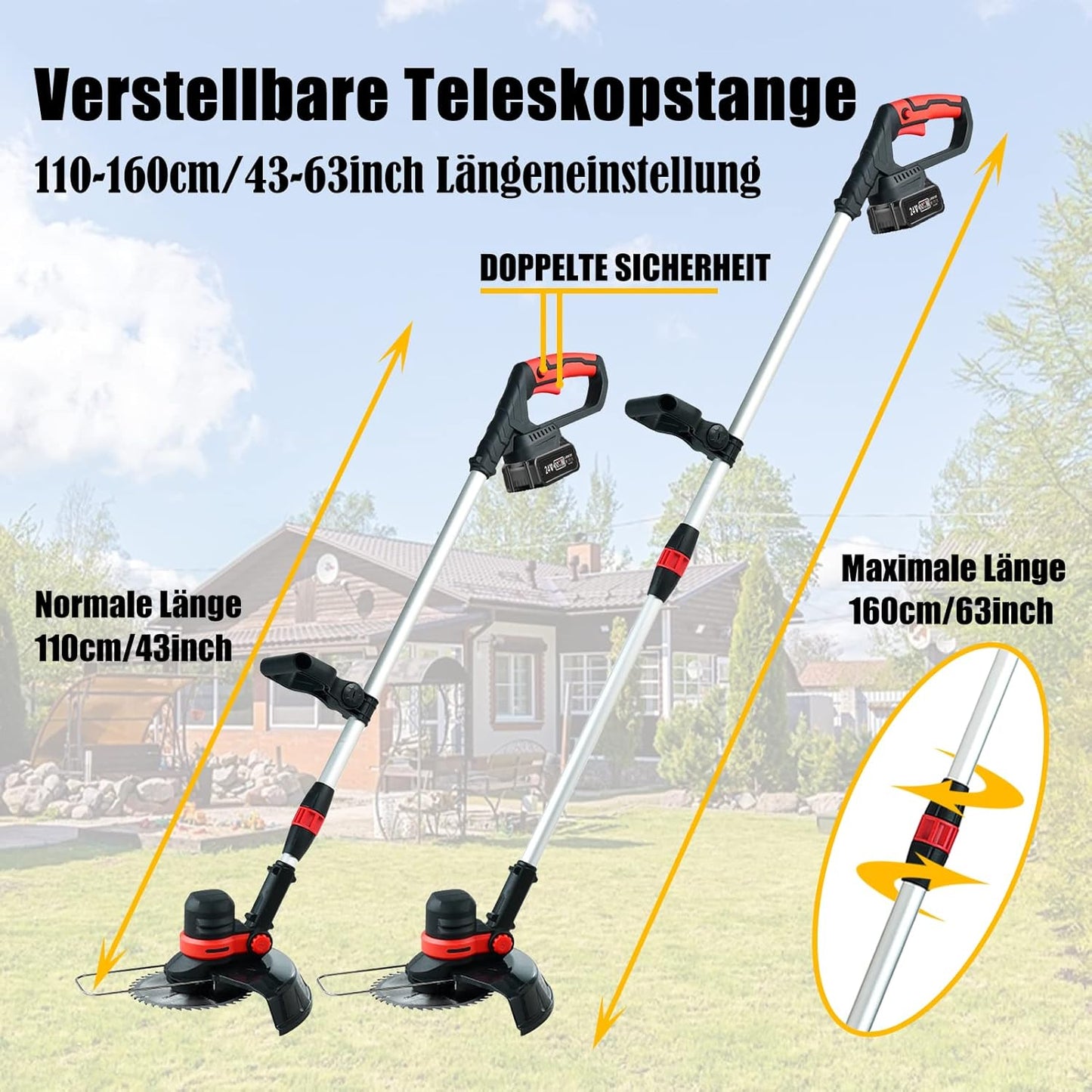 13-teiliges Akku-Rasentrimmer Set