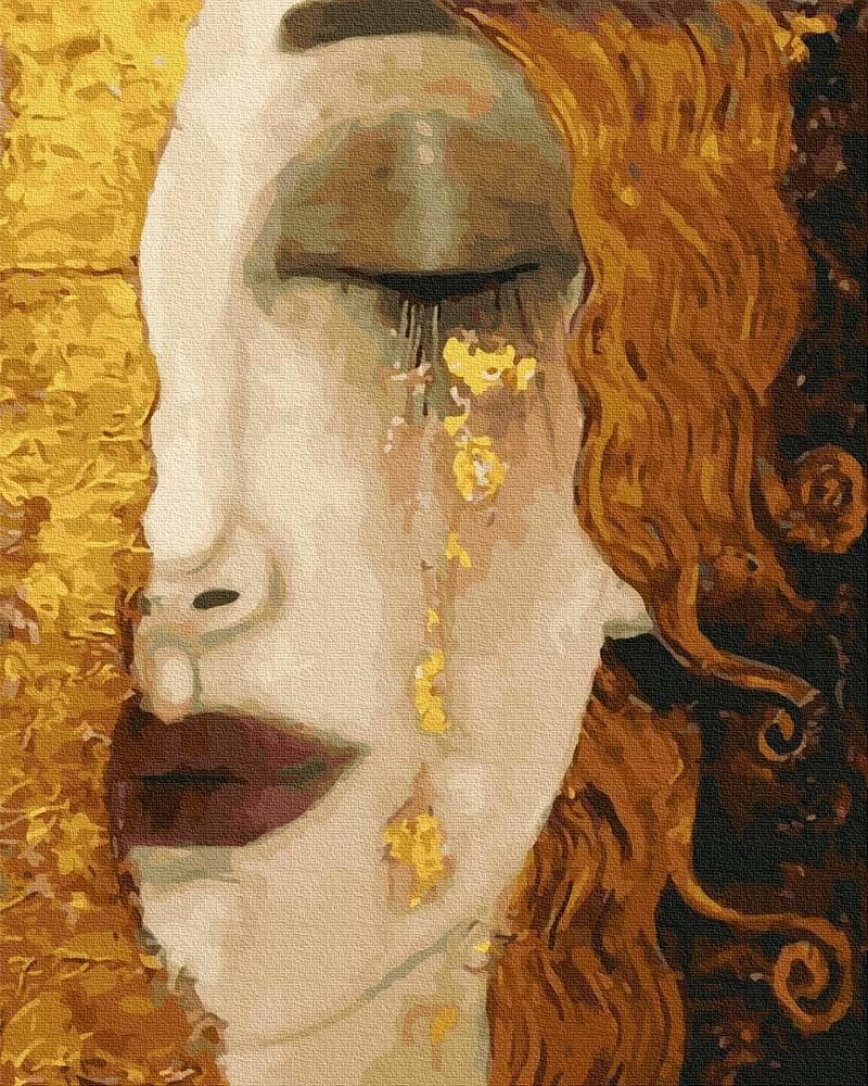 Malen nach Zahlen Set Klimt Motiv, Gustav Klimt Goldene Tränen Mittel