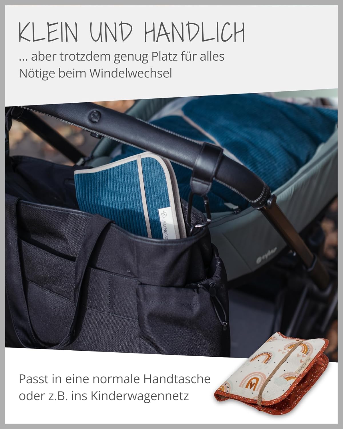 Windeltasche für unterwegs, Regenbogen 18 x 27 cm