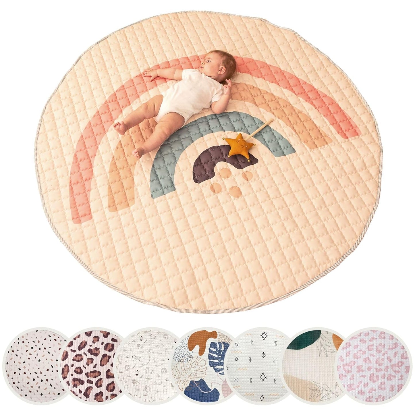 Gesteppte Krabbeldecke Boho Rainbow, Boho Rainbow