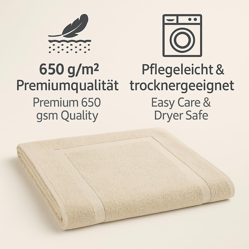 2er-Set Badematten, 50x70 cm, 2x Badvorleger Sand