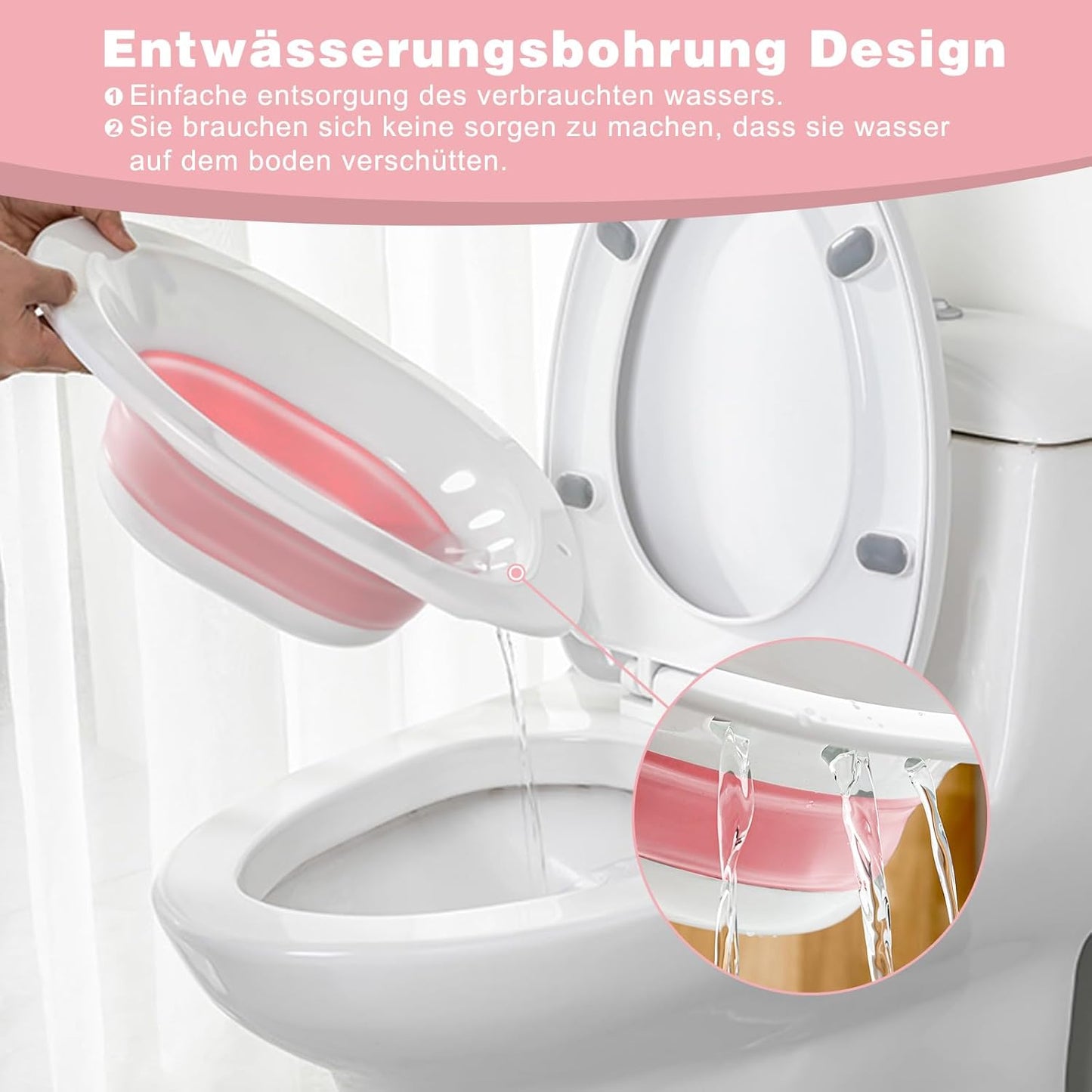 Sitzbad für Hämorrhoiden und Wochenbettpflege, Hellrosa