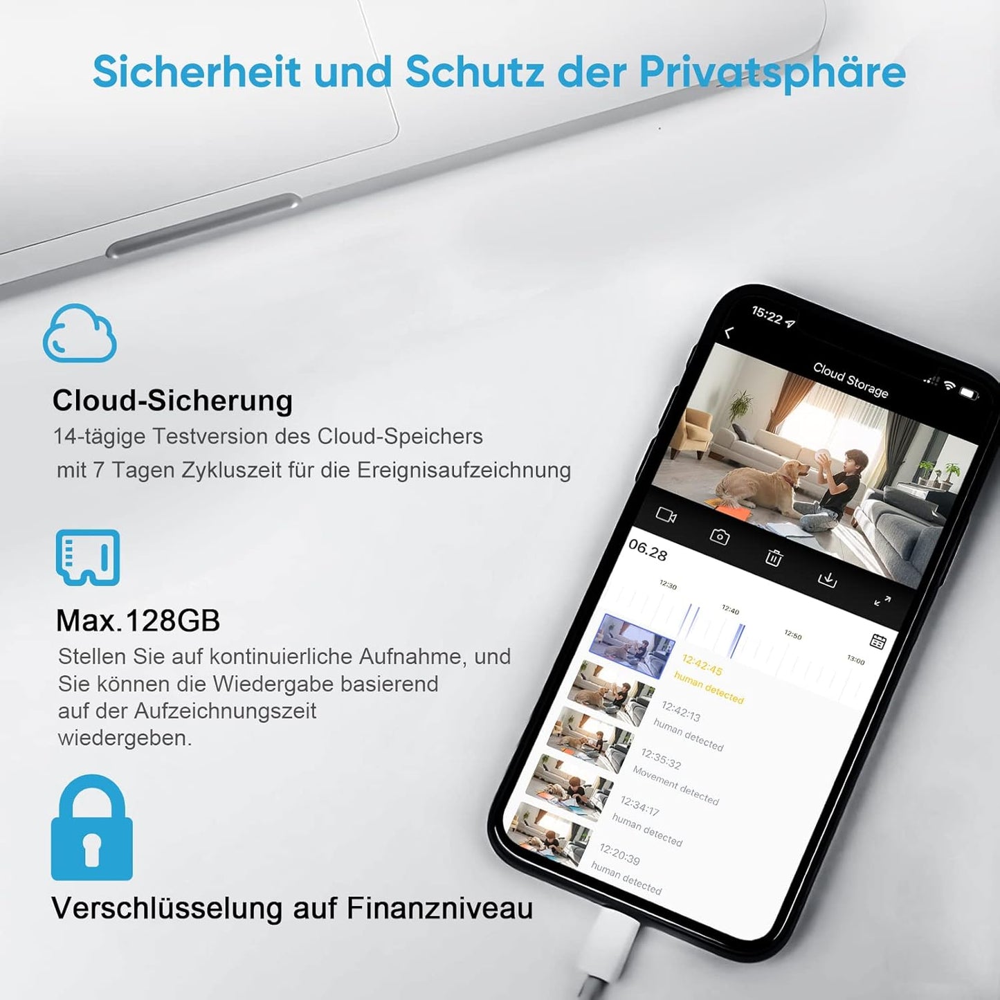 Überwachungskamera-Set mit 2K und Nachtsicht, 2 Pack Schwarz