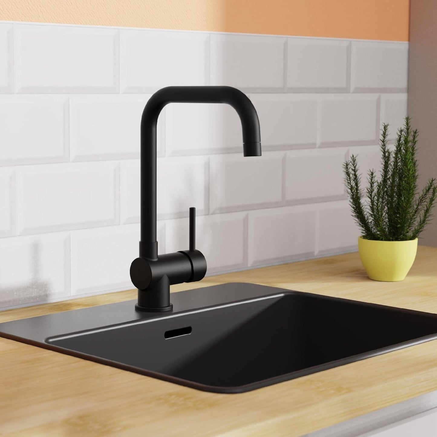 FUTURA NI182GABL Küchenarmatur mit Cold-Start, Schwarz