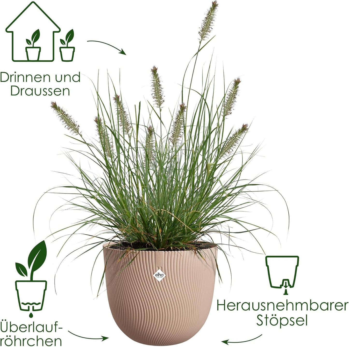 Sereh Blumentopf, 40 cm Cool Clay