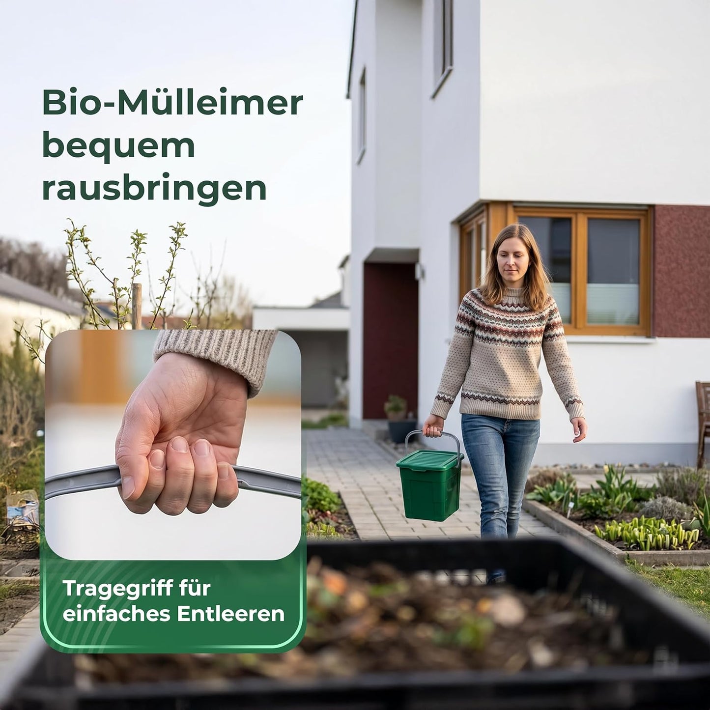 Biomülleimer 2er-Set, stapelbar, 2