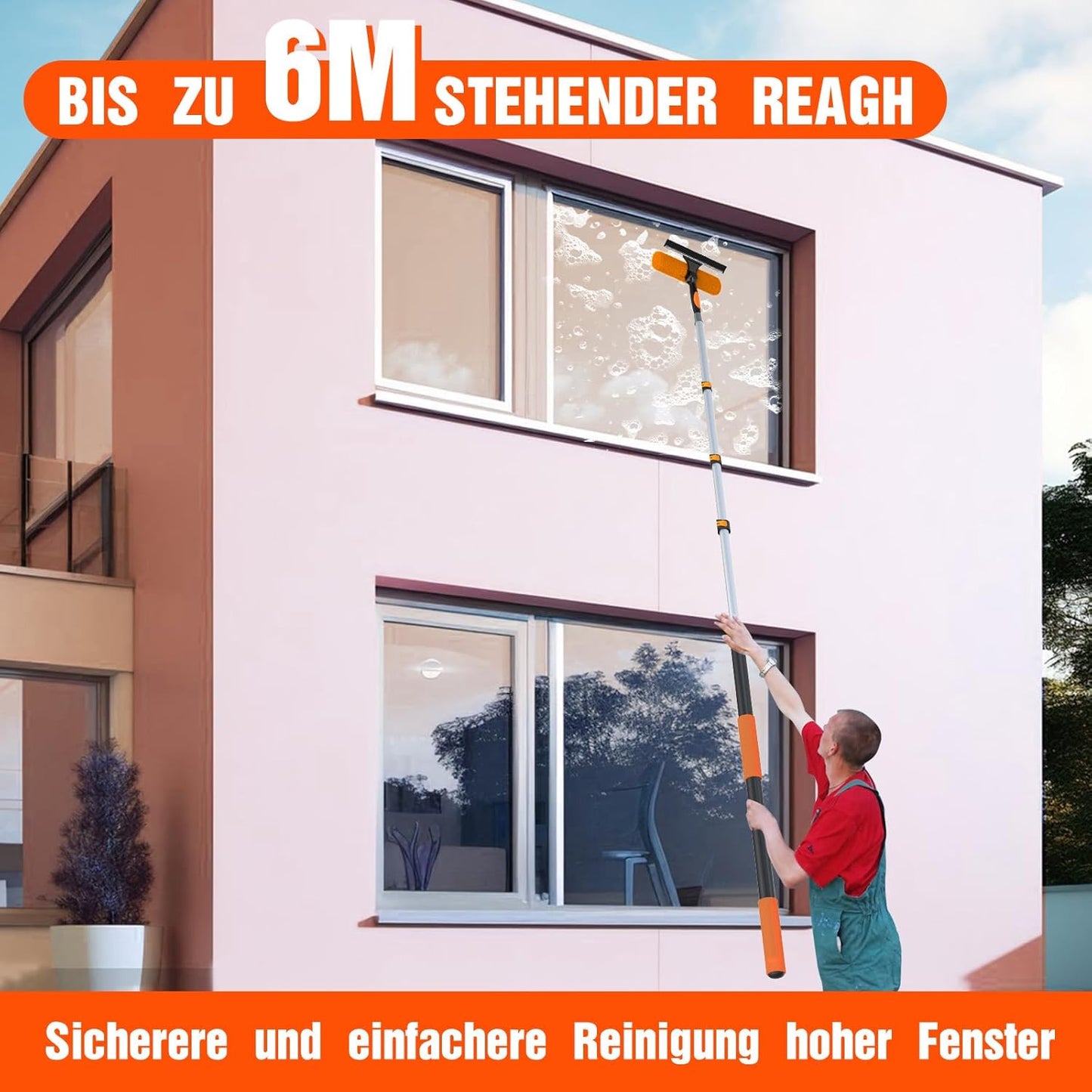 Teleskop-Fensterputzer, 6m