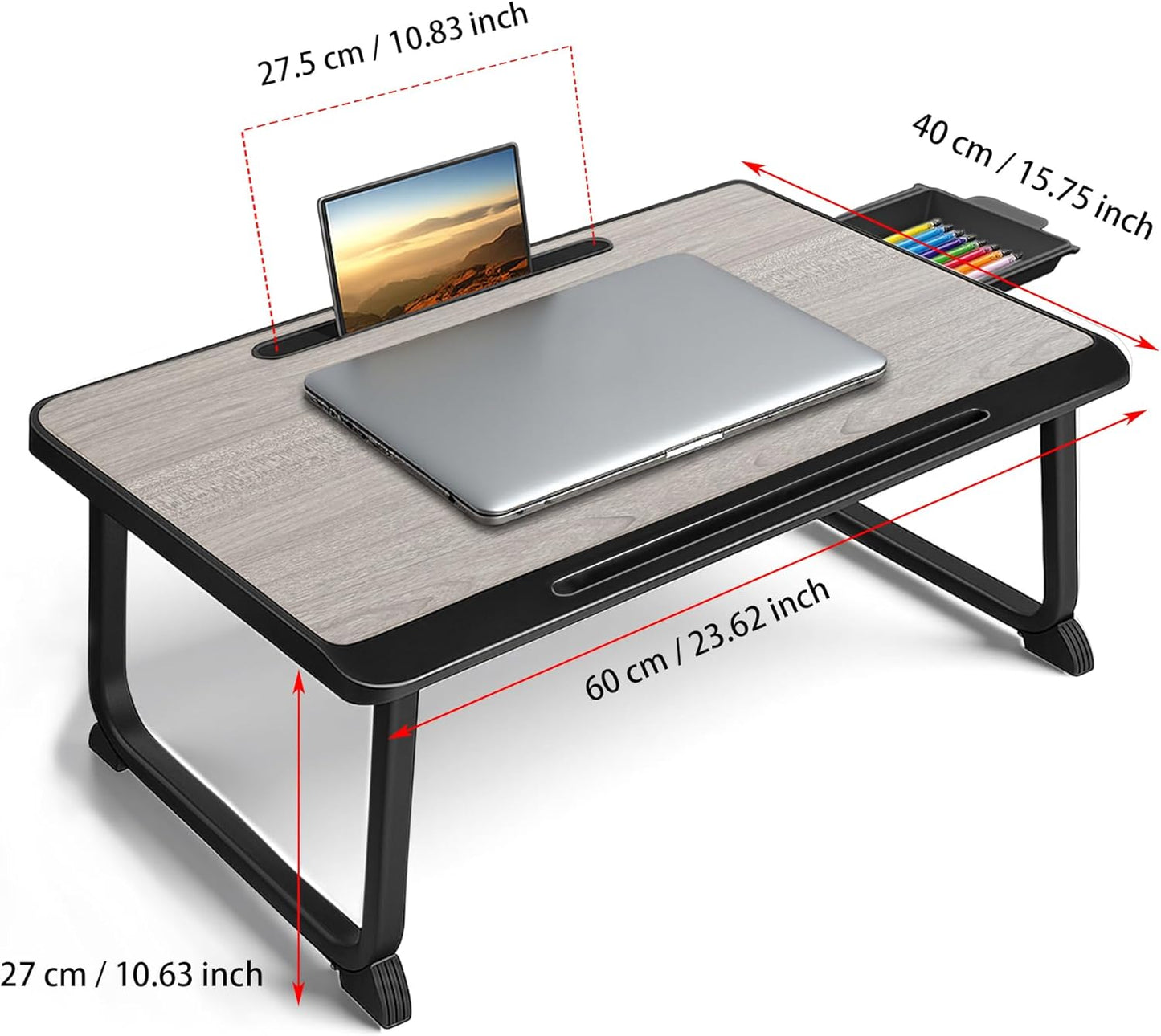 Multifunktionaler Laptop-Betttisch, Grau