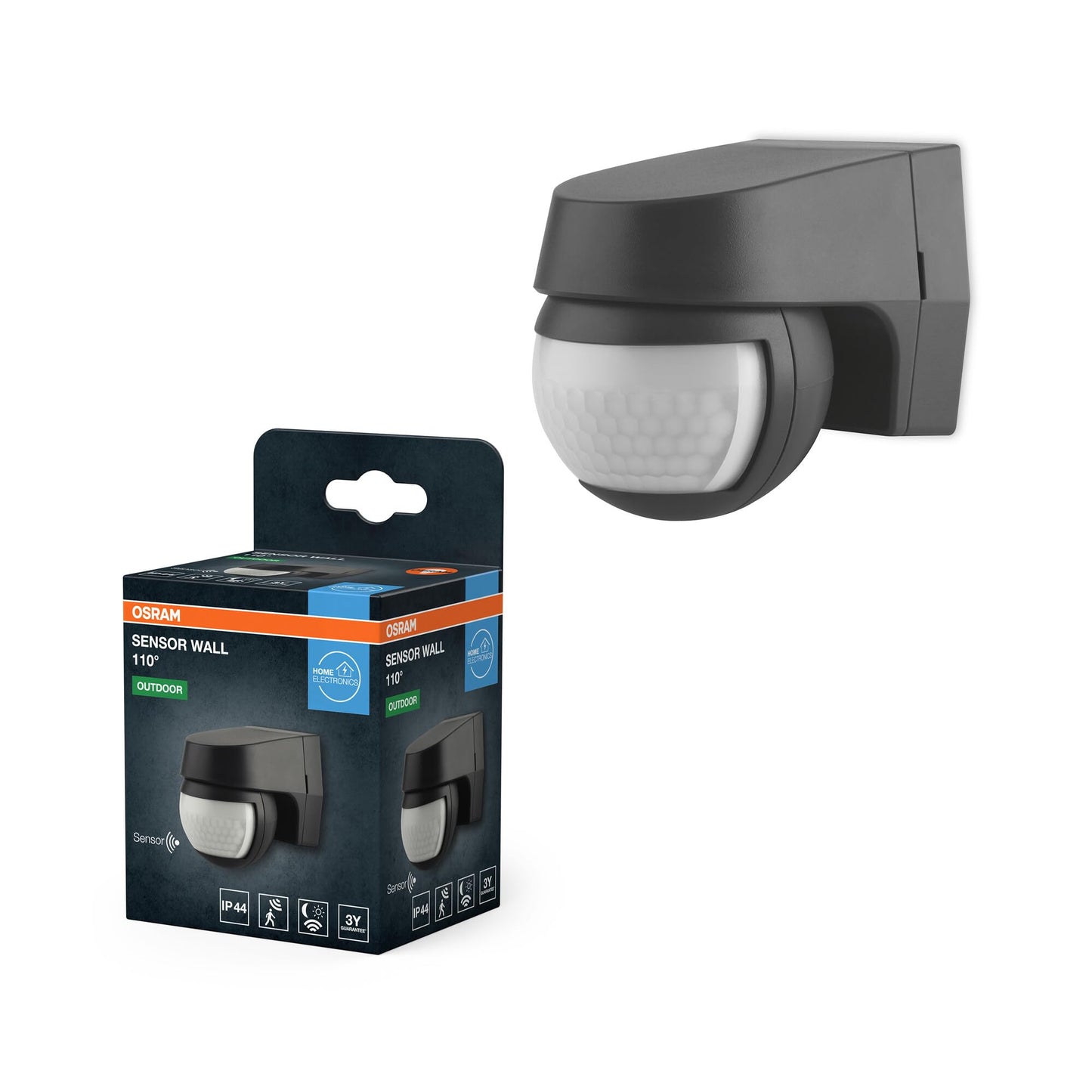 SENSOR WALL 110DEG IP44 DG, Dunkelgrau 110 Grad-Sensor