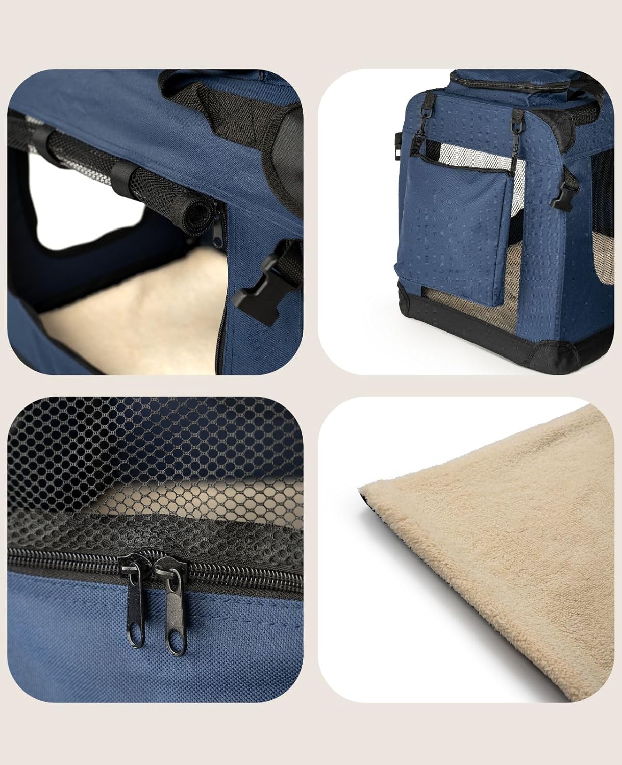 Hundetransportbox, Dunkelblau, 1 - XS: 50x34x36 cm