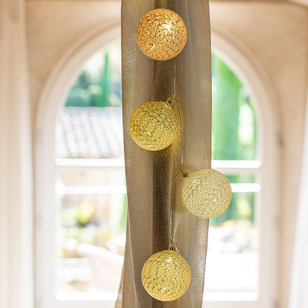 LED Baumwollkugeln, Beige, 1.6 m