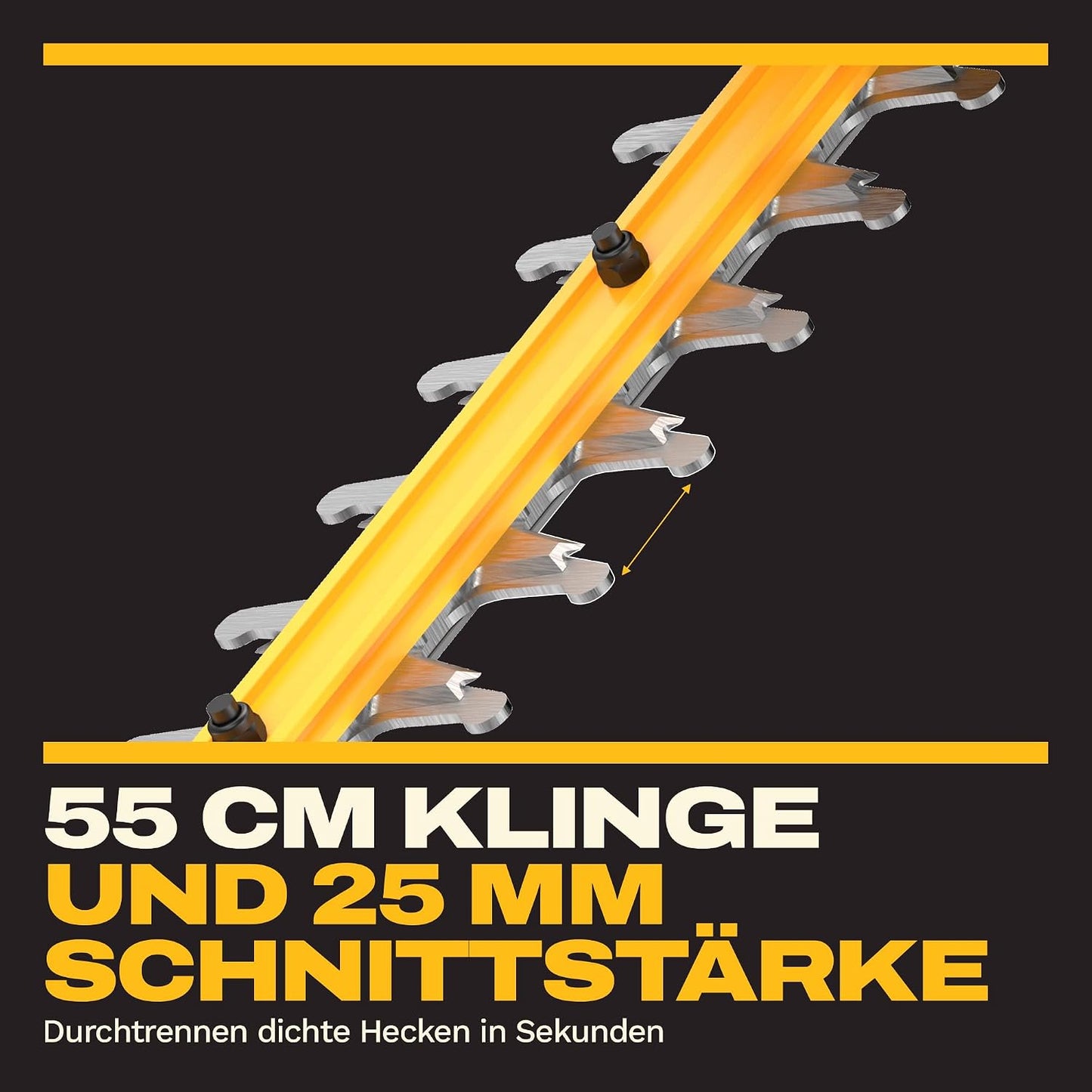 18V XR Heckenschere 55cm, 25mm Schnitt