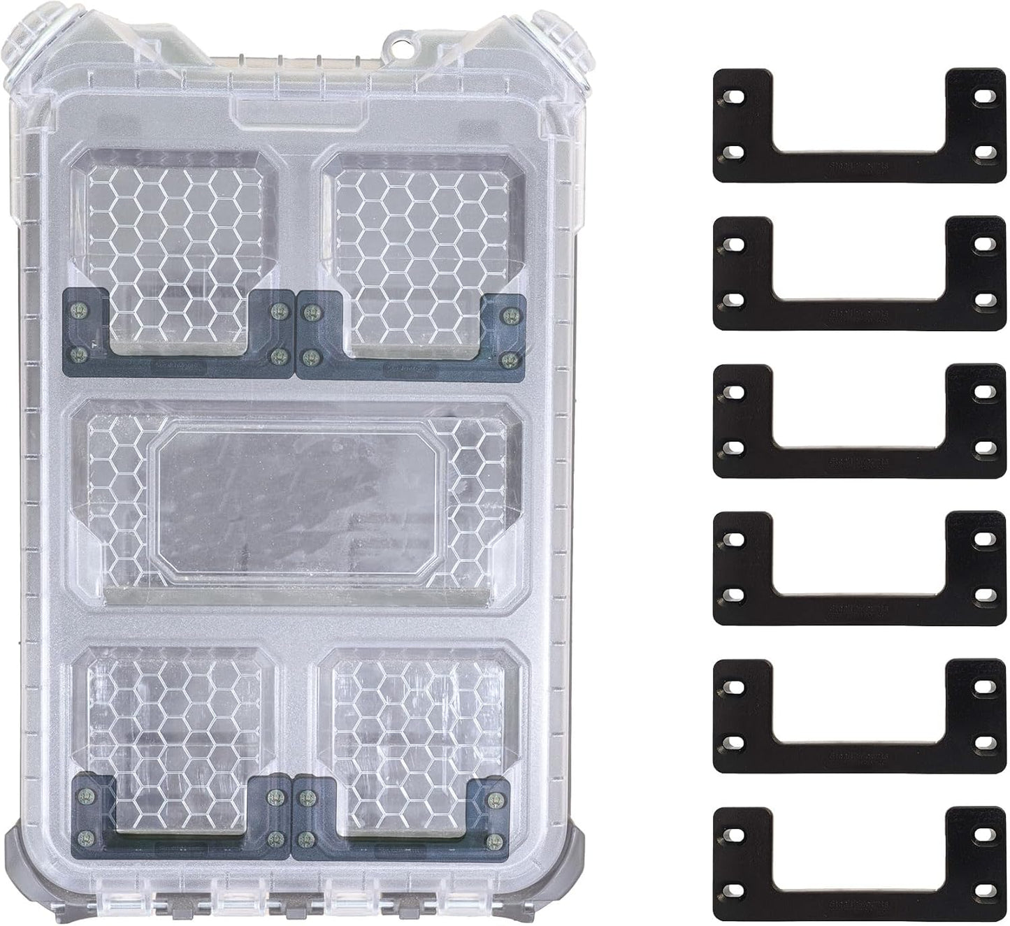 6er-Set Montageschienen, 6 Pack Schwarz