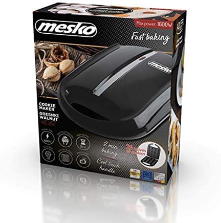 Waffeleisen für Nussgebäck (24 Nusshälften), Schwarz