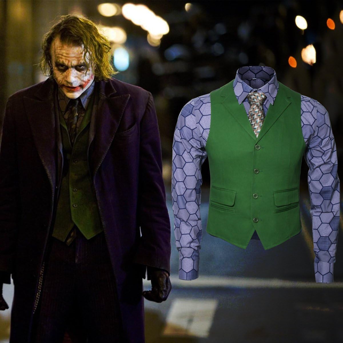 Herren Joker Kostüm-Set für Halloween, M 3-tlg.set