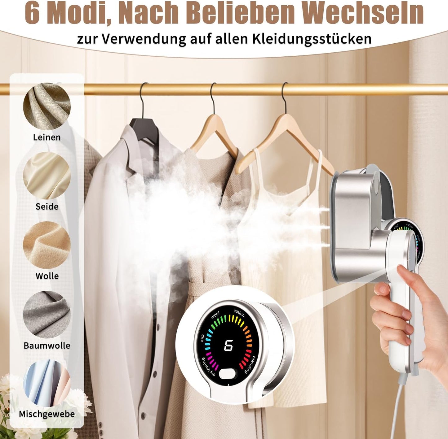 Reise-Dampfglätter & Bügeleisen 2-in-1 (1200W)