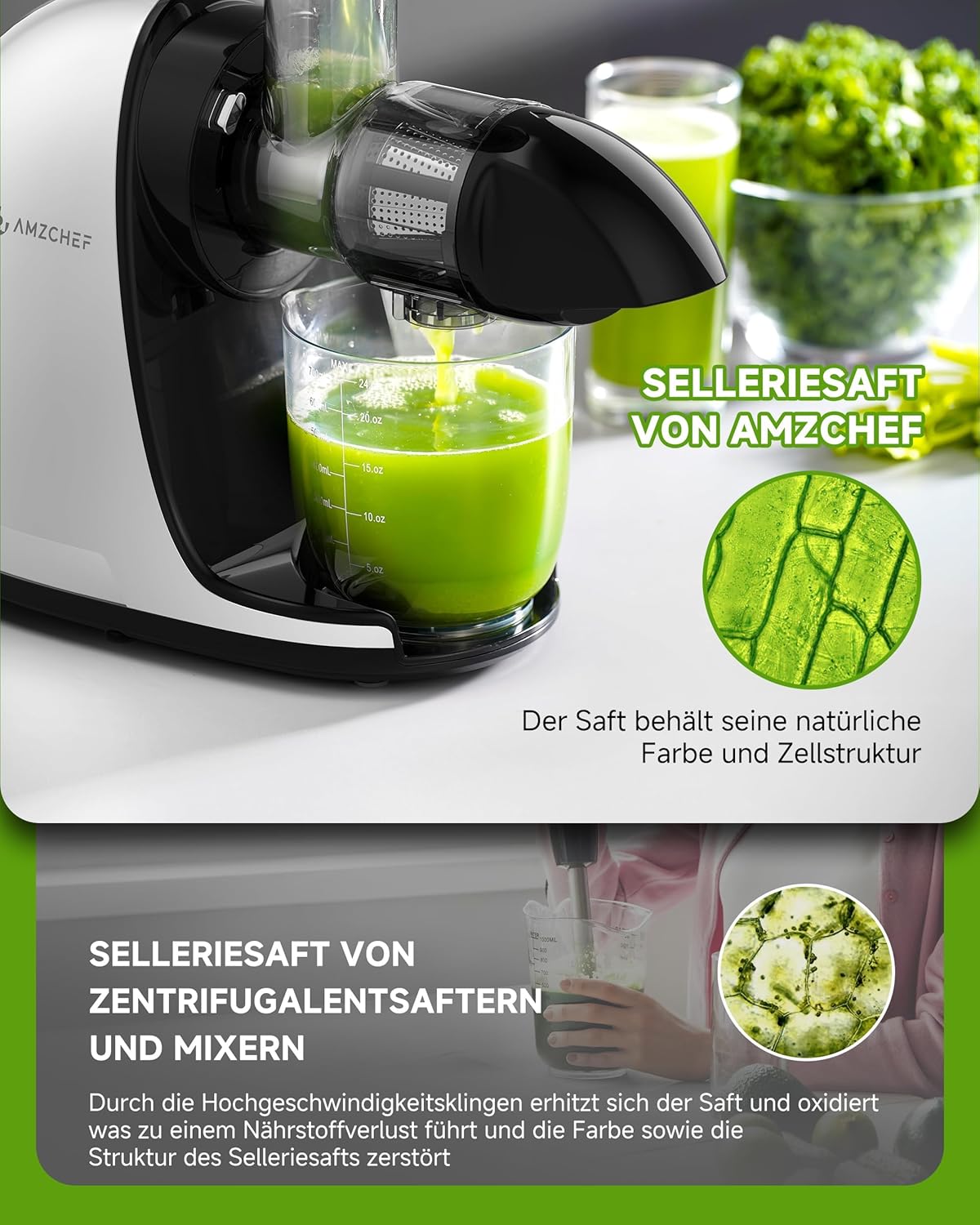 Slow Juicer Saftpresse, Weiß