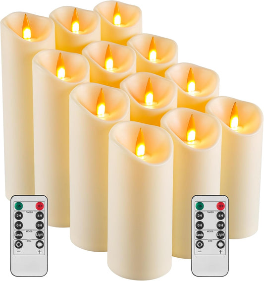 12 Stück LED-Kerzen, Kerzen mit Flammendocht-12pcs