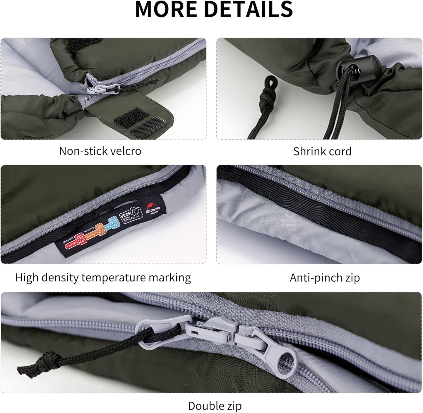 Schlafsack mit Kapuze, Grün (11°C)