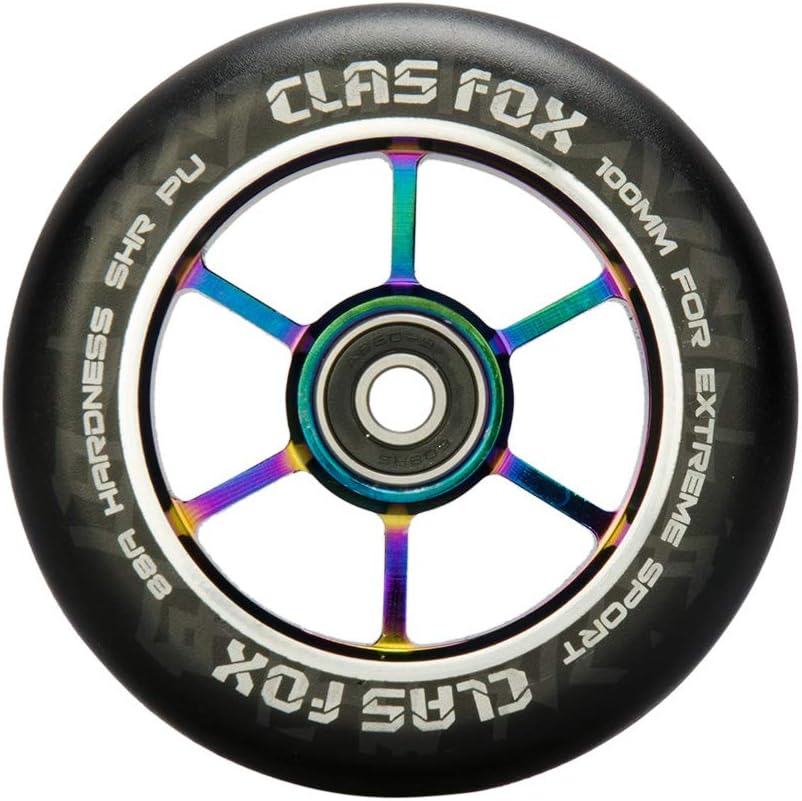 Stunt Scooter Rollen, schwarz-Regenbogen