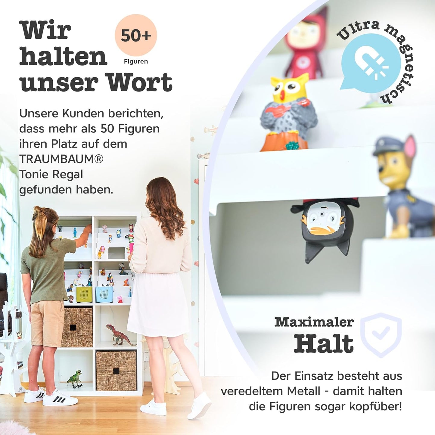 Magnetisches Tonie-Regal für IKEA KALLAX, Tonie Box Aussparung MITTIG