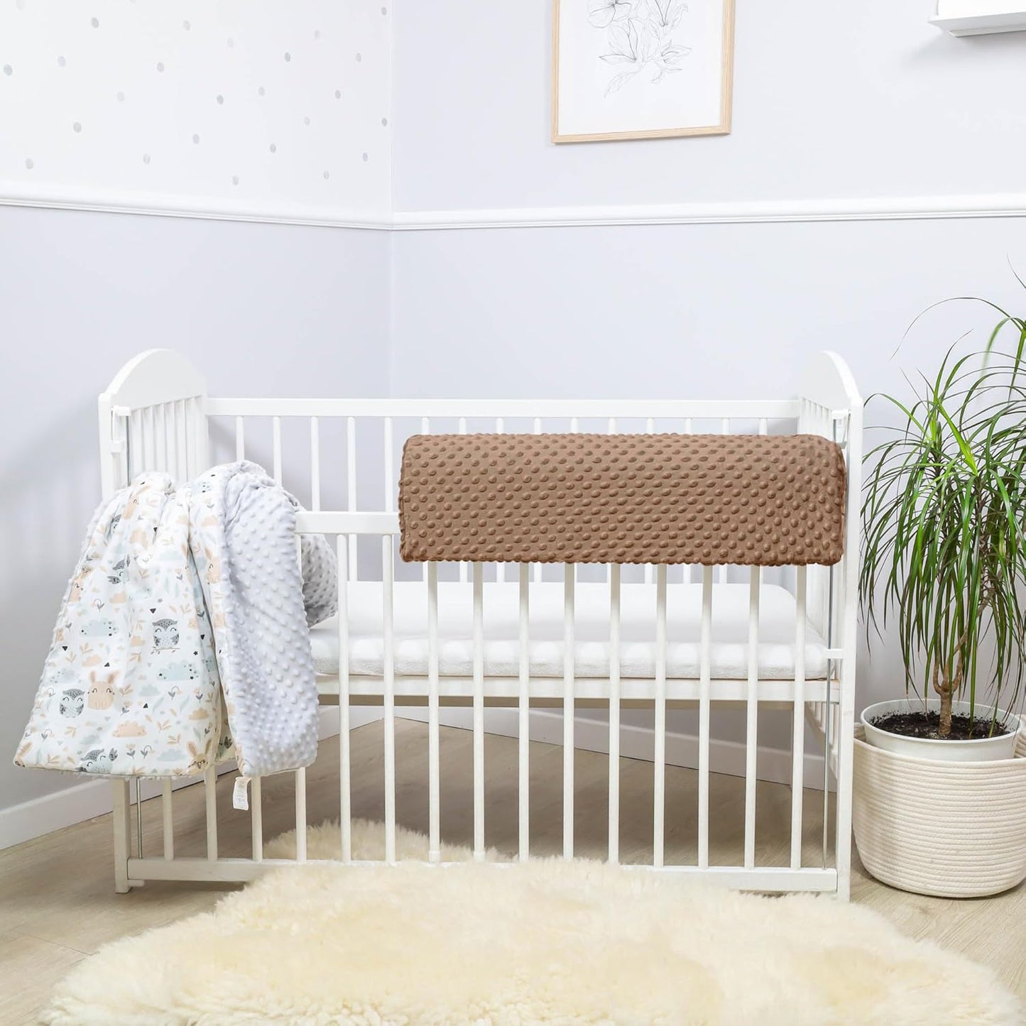 Bettkantenschutz für Kinderbetten 120 cm, Beige 120 cm