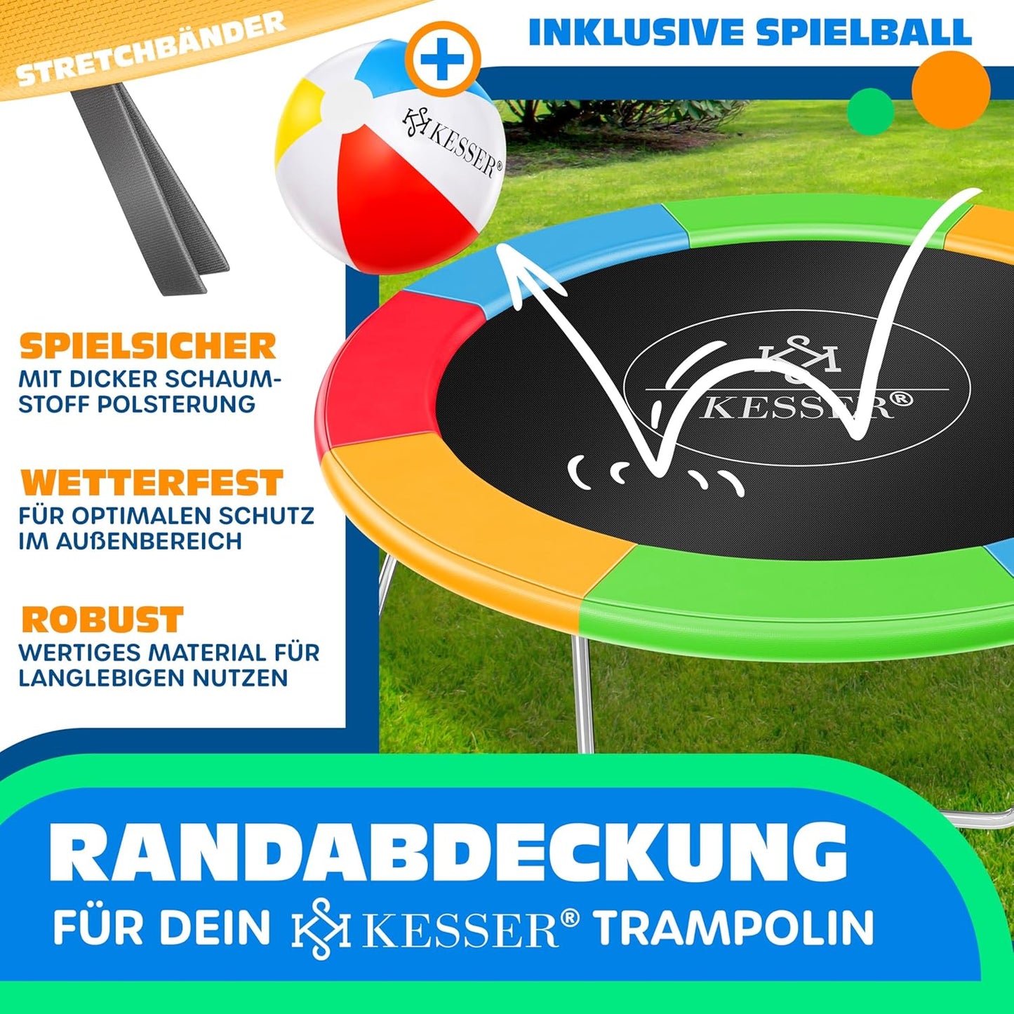 Trampolin Randabdeckung, 366 cm, Mehrfarbig 366 cm