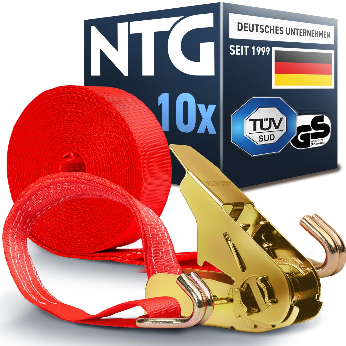 10-teiliges Ratschenspanngurt Set, 10 Stück