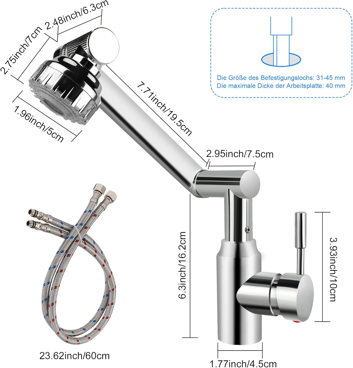 Wasserhahn, Silber