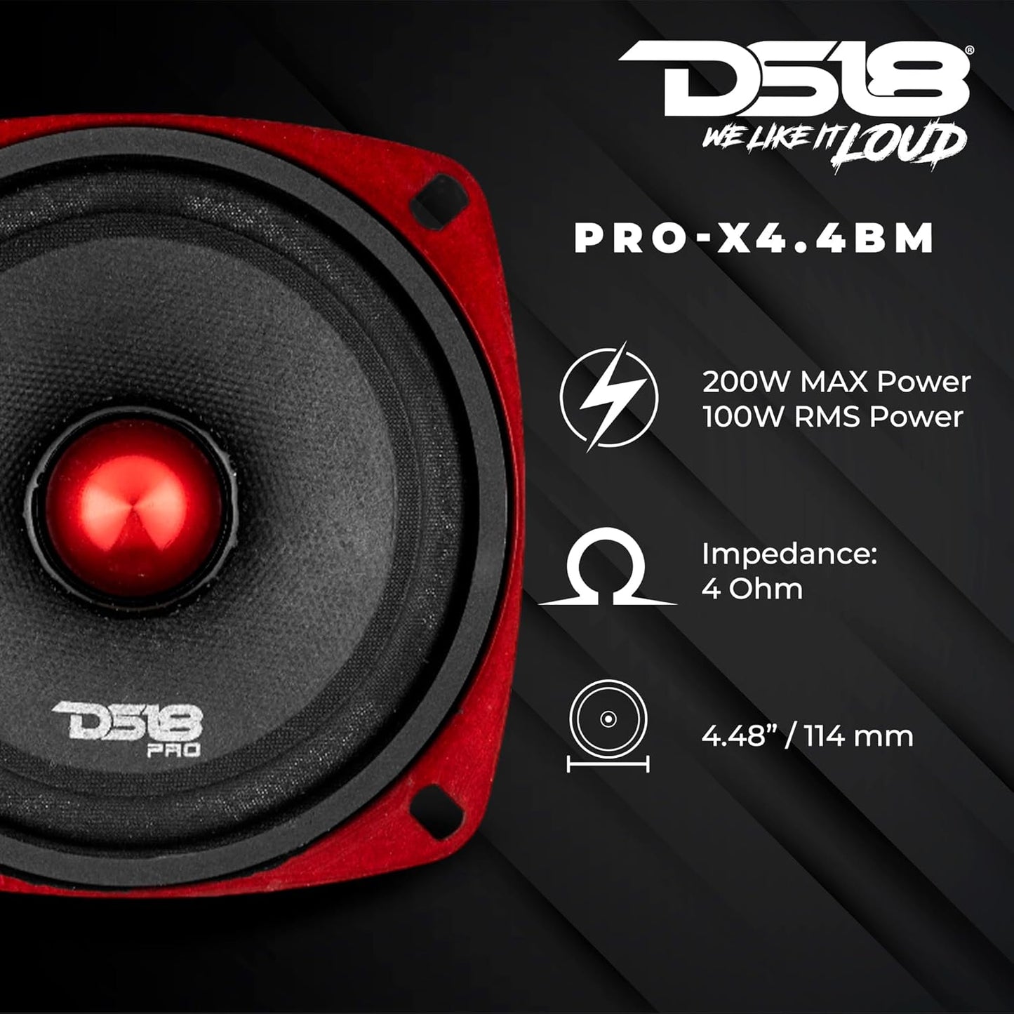 PRO-X4.4BM Lautsprecher, 10,2 cm