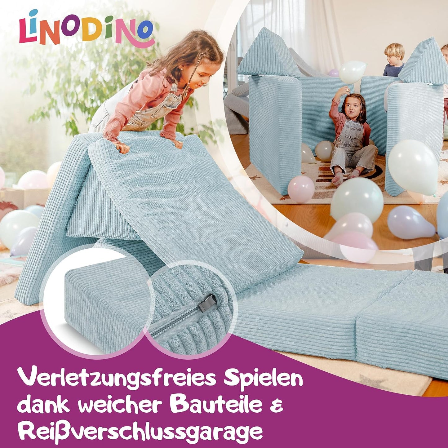 Spielsofa für Kinder, Einhornblau