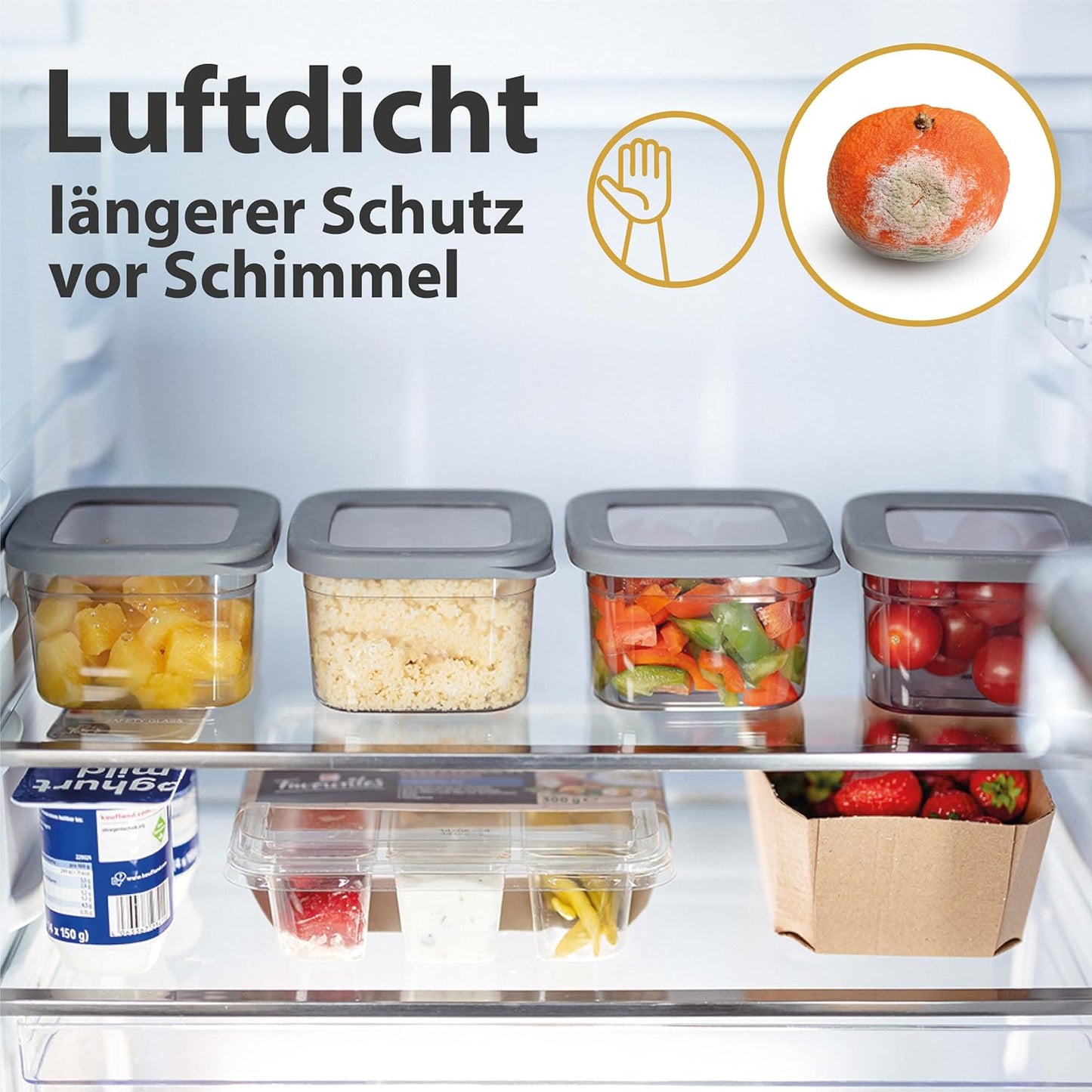 Vorratsdosen-Set, luftdicht (12 x 1000ml), Anthrazit 12x 1000ml