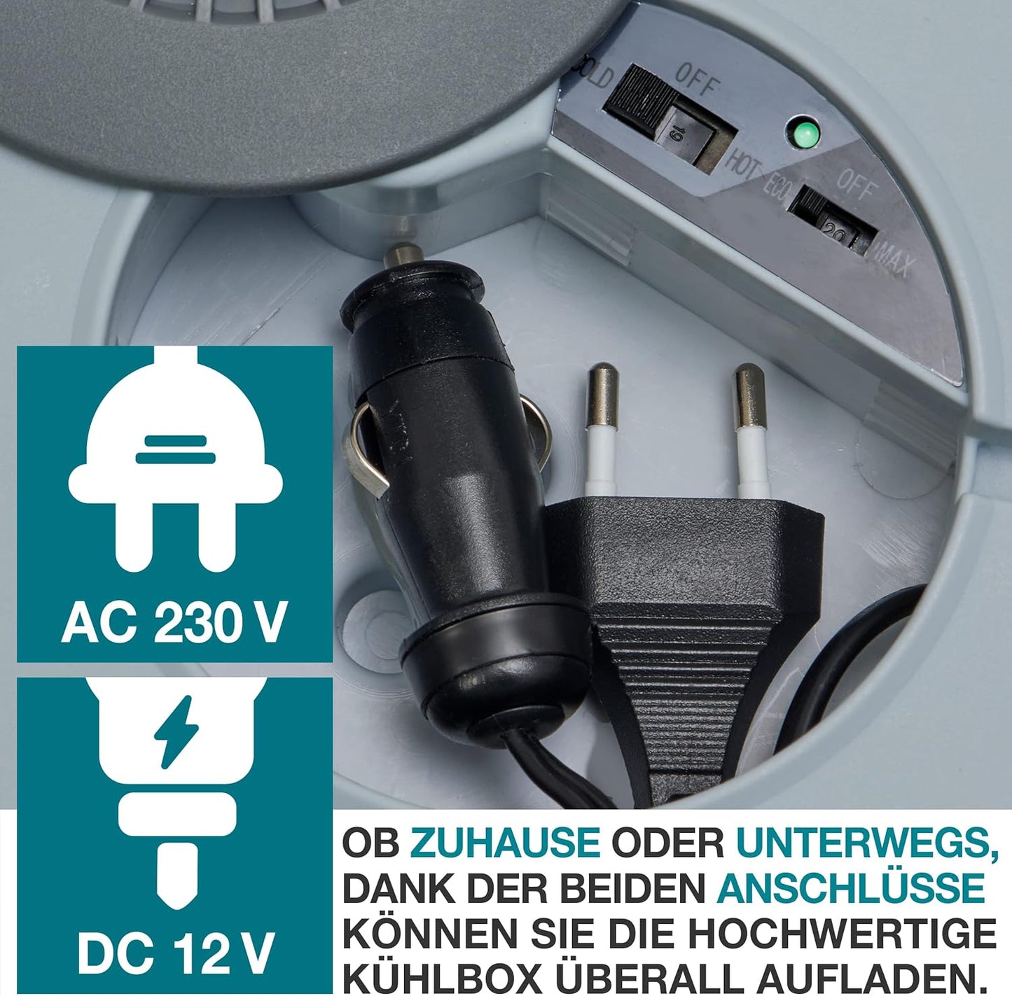 Kühlbox mit Kühl- und Heizfunktion, Grau
