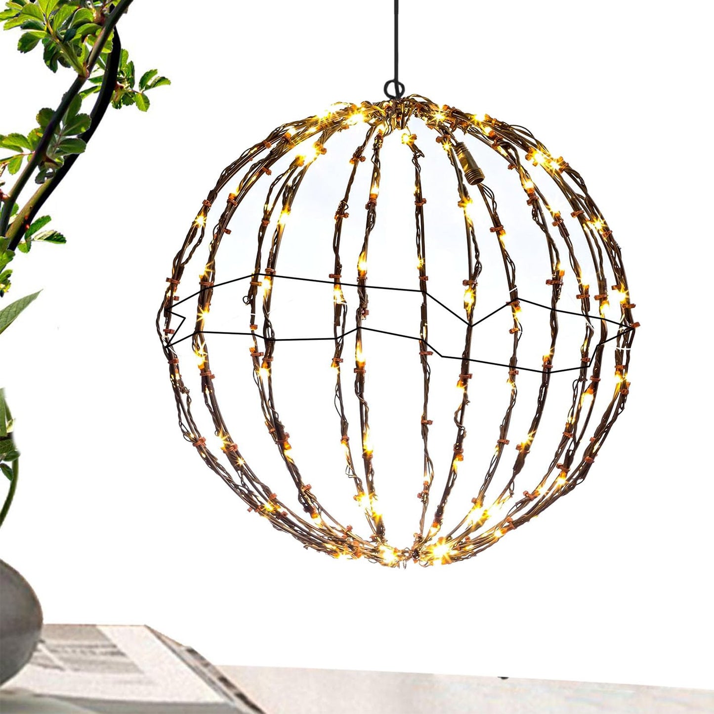 Faltbare Weihnachts-LED-Leuchtkugeln, 50*50 warme Lampe