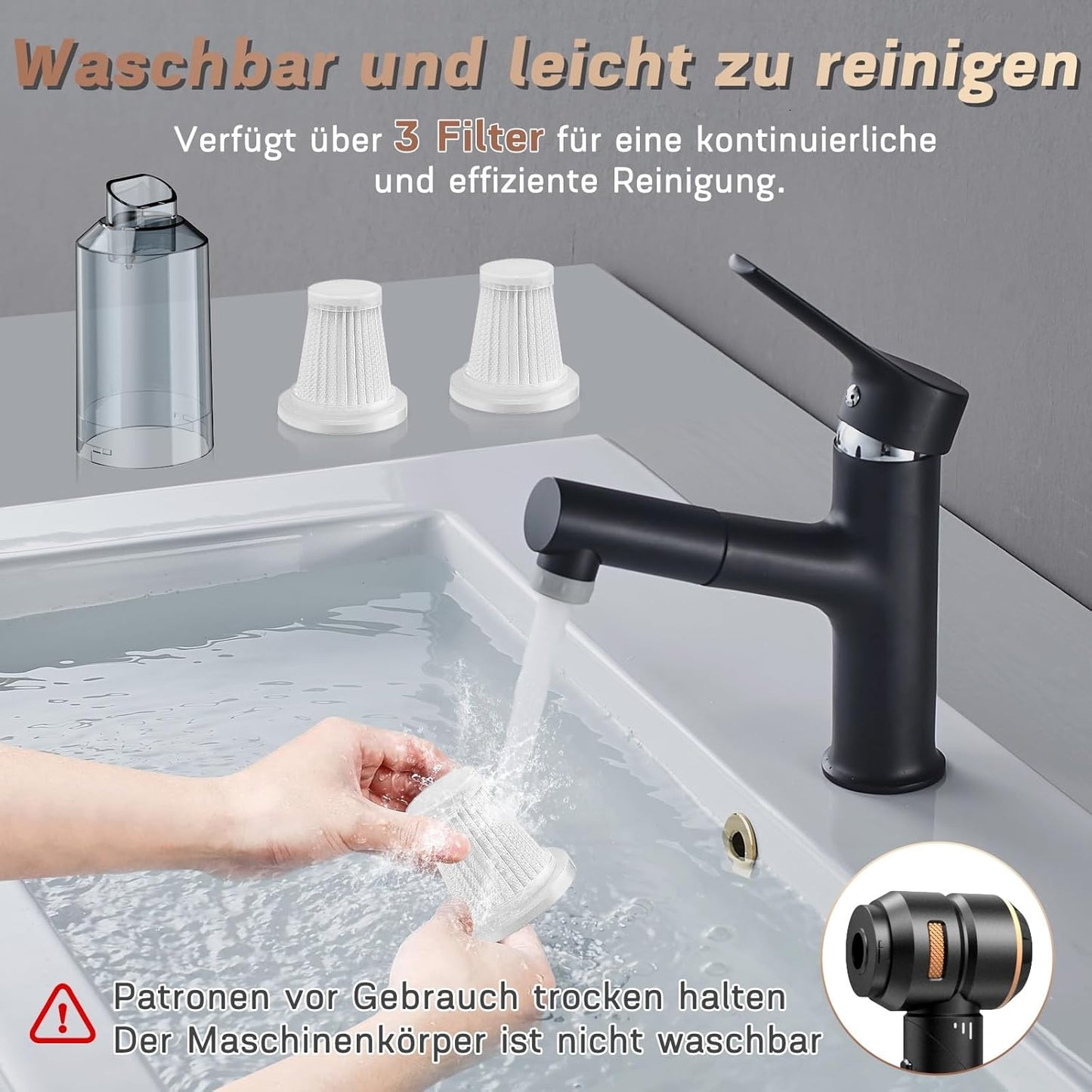 4-in-1 Kabelloser Handstaubsauger, Schwarz