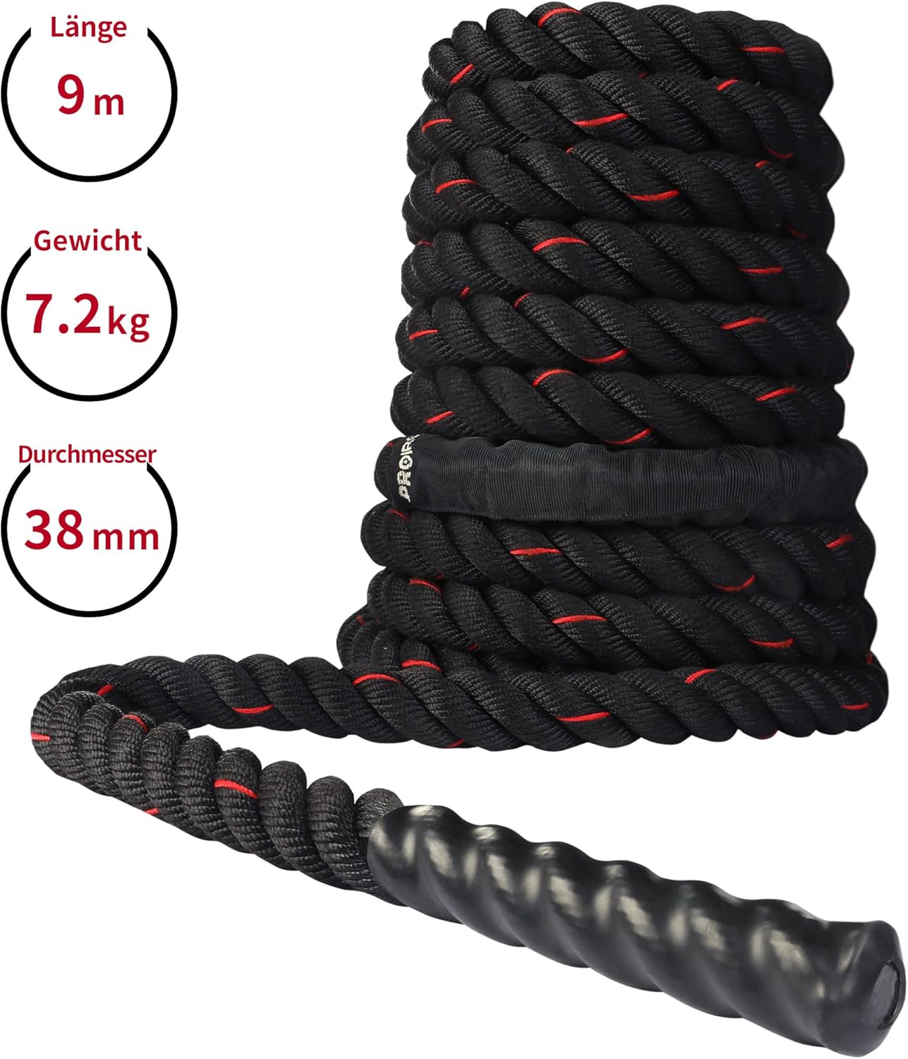 Battle Rope, Schwarz Rot-9m