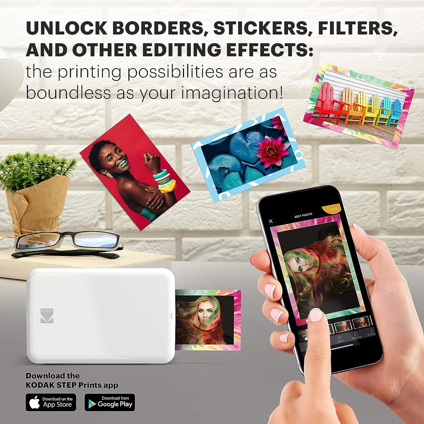 Kabelloser mobiler Fotodrucker, Starterpaket / Weiss