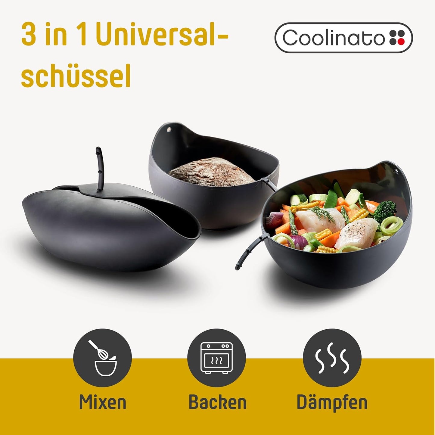 2er-Set 3-in-1 Silikon-Backform, Grau 2er Set
