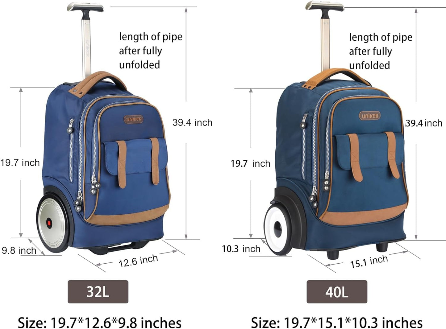 Laptoptasche mit Rollen, T5 - Blau
