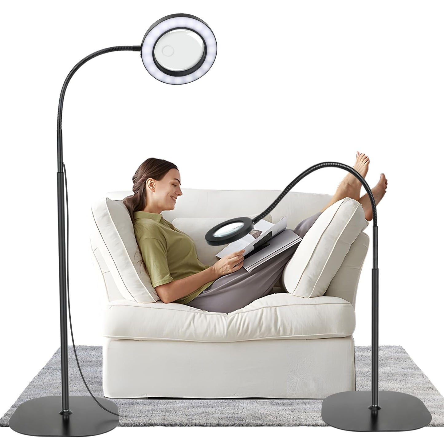 Dimmbare Lupe mit Licht & Ständer, 5X