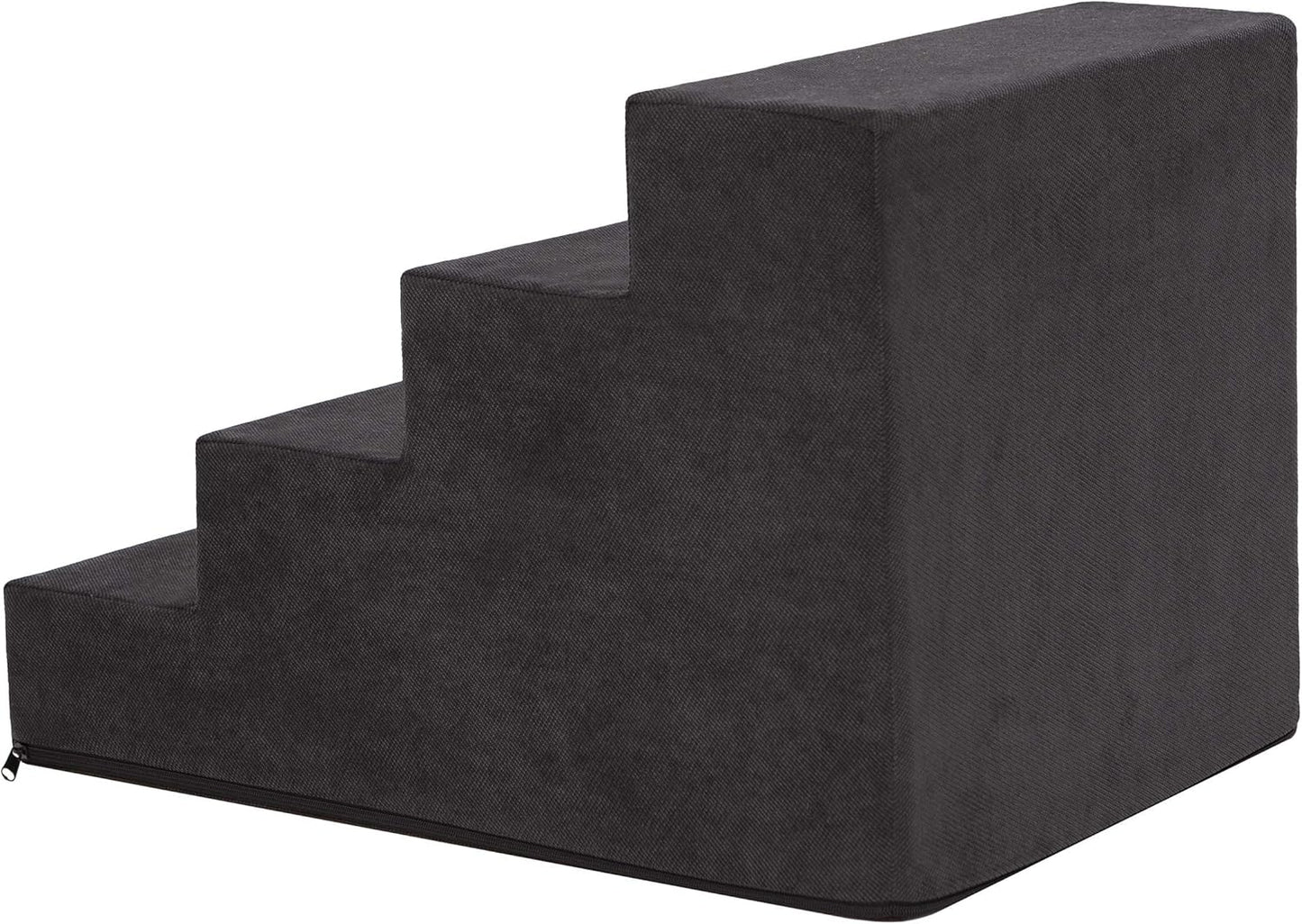 4-stufige Tiertreppe für kleine Hunde und Katzen, Mittel - höhe 40 cm / Schwarz
