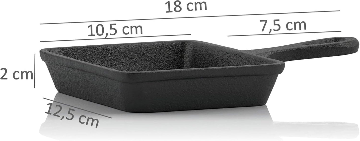 Eingebrannte Raclette Pfännchen-Set (6 Stück)