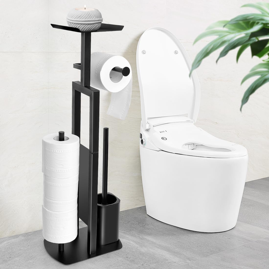 Toilettenpapierhalter mit Klobürste