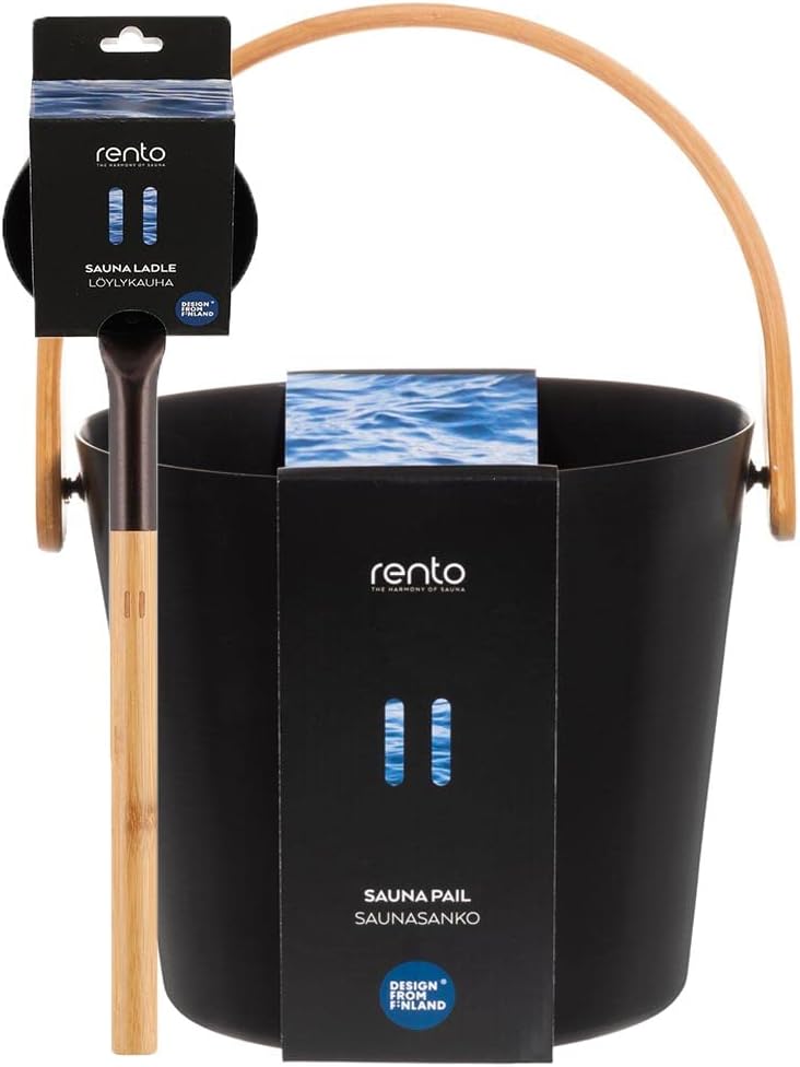 Sauna- Set, Saunakübel mit Henkel + Saunakelle